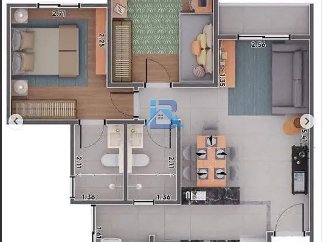 Apartamento 2 quartos e 2 banheiros, à venda, no bairro Loteamento Santo Antônio em Itatiba