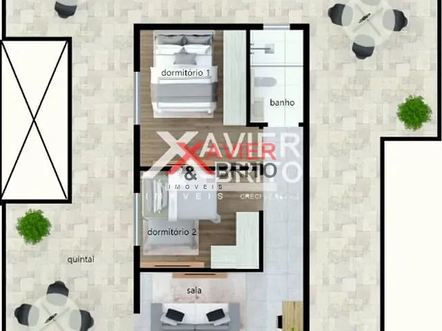 Apartamento 2 quartos e 1 banheiro, à venda, no bairro 1 em São Paulo
