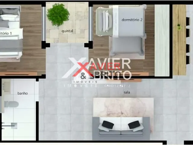 Apartamento 2 quartos e 1 banheiro, à venda, no bairro 1 em São Paulo
