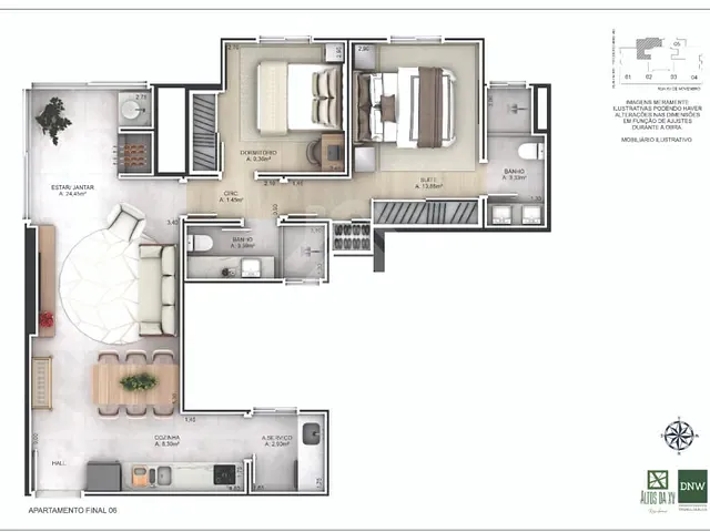 Apartamento com 106m² 2 quartos e 2 banheiros, à venda, no bairro Centro em Lajeado