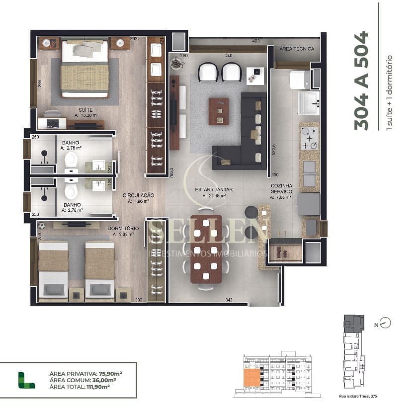 Apartamento, 1 quarto, 45 m² - Foto 17