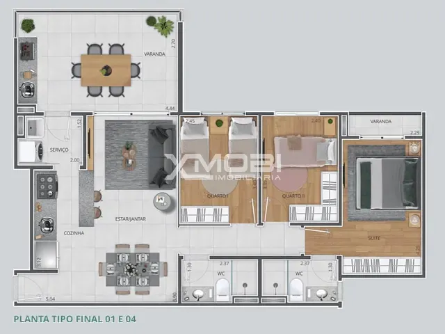 Apartamento 2 quartos e 2 banheiros, à venda, no bairro Recanto Quarto Centenário em Jundiaí