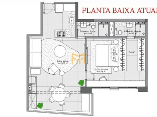 Apartamento 1 quarto e 1 banheiro, à venda, no bairro Pedreira em Belém