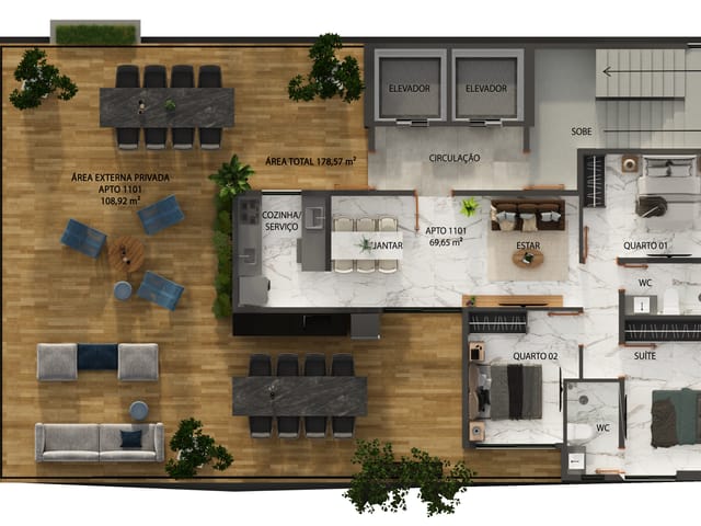 Apartamento 3 quartos e 2 banheiros, à venda, no bairro Jardim Oceania em João Pessoa