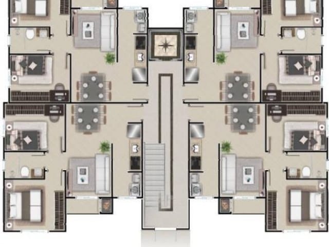 Apartamento com 70m² 2 quartos e 1 banheiro, à venda, no bairro Chapada em Ponta Grossa
