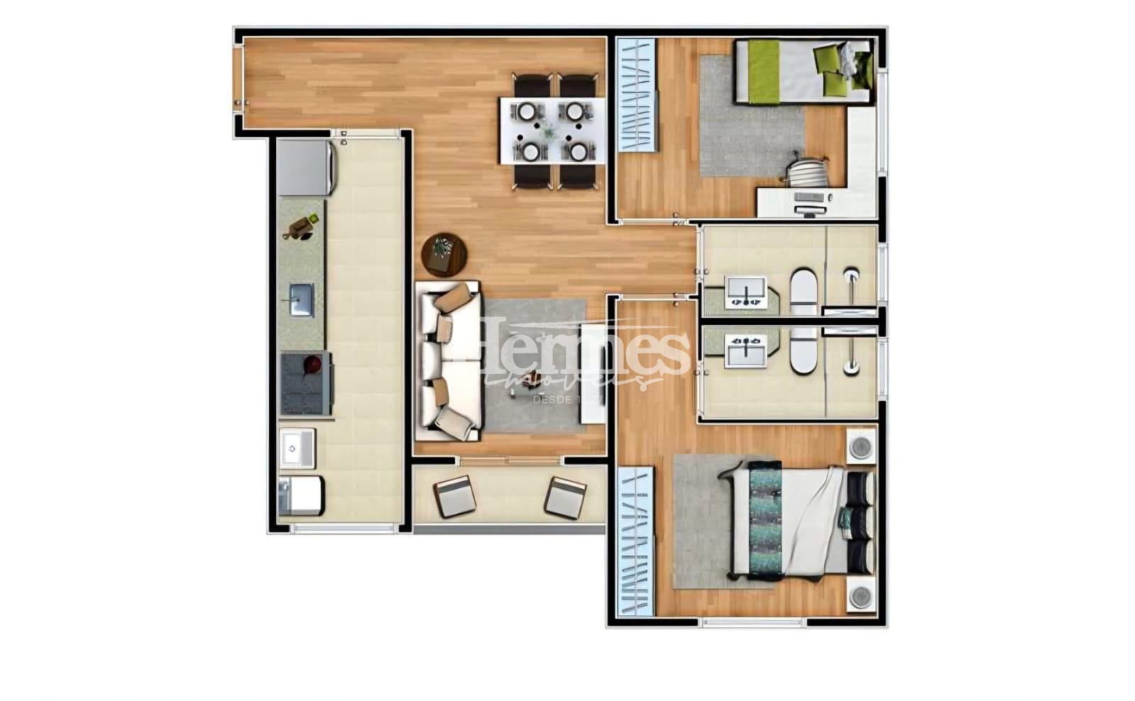 Apartamento, 2 quartos, 61 m² - Foto 1