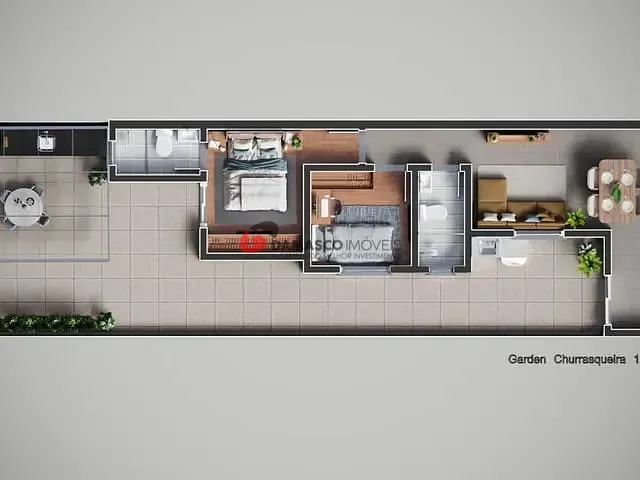 Apartamento com 94m² 2 quartos e 1 banheiro, à venda, no bairro Campestre em Santo André