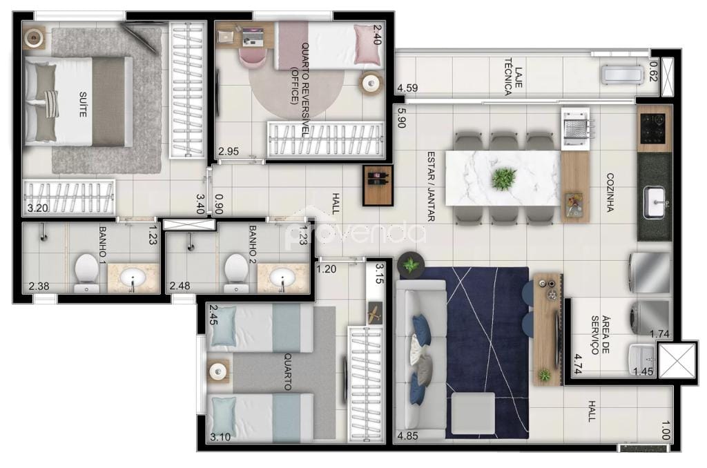 Apartamento, 3 quartos, 80 m² - Foto 29