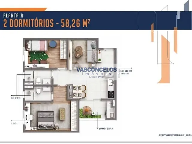 Apartamento 2 quartos e 2 banheiros, à venda, no bairro Jardim Ismênia em São José dos Campos