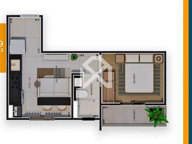 Apartamento com 29m² 1 quarto e 1 banheiro, à venda, no bairro Vila Carmosina em São Paulo