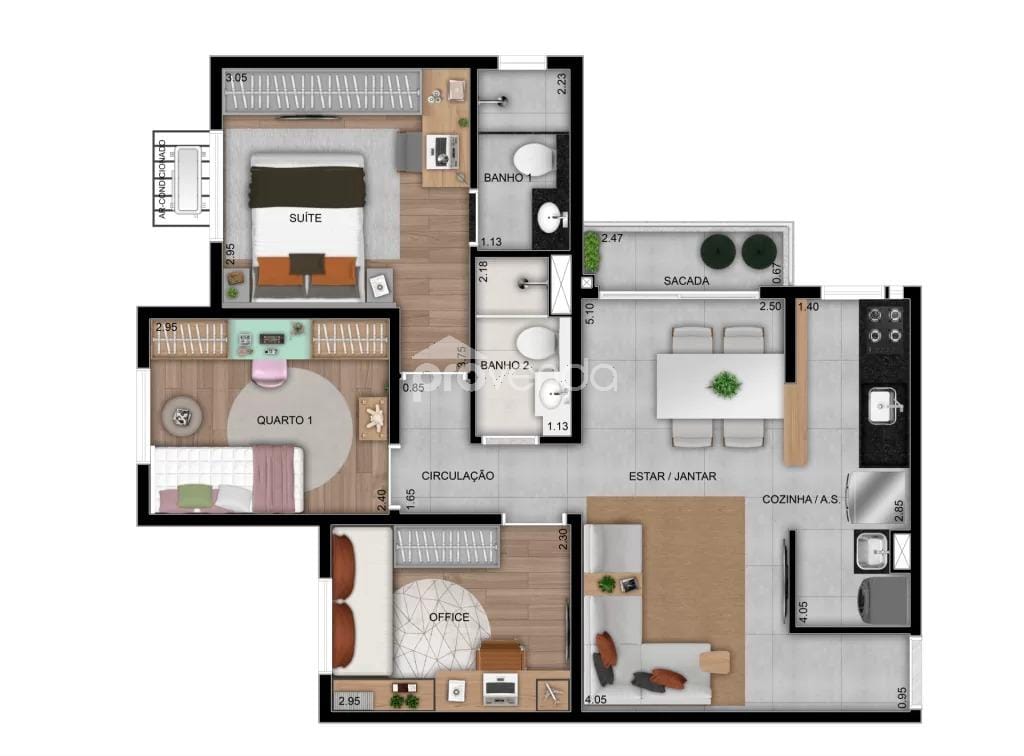 Apartamento, 3 quartos, 61 m² - Foto 20