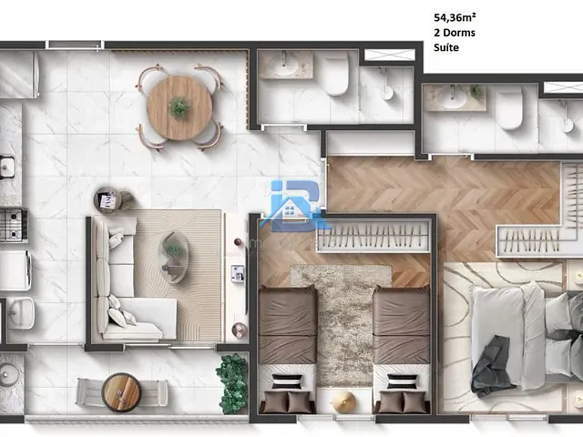 Apartamento com 54m² 2 quartos e 2 banheiros, à venda, no bairro Jardim Nossa Senhora das Graças em Itatiba
