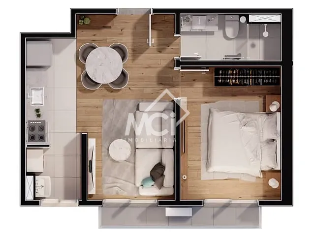 Apartamento com 50m², à venda, no bairro Centro em Pelotas