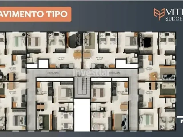 Apartamento 2 quartos e 1 banheiro, à venda, no bairro Portal Sudoeste em Campina Grande