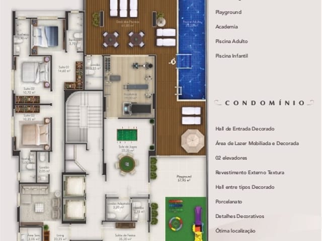 Apartamento com 170m² 3 quartos e 4 banheiros, à venda, no bairro Centro em Itapema