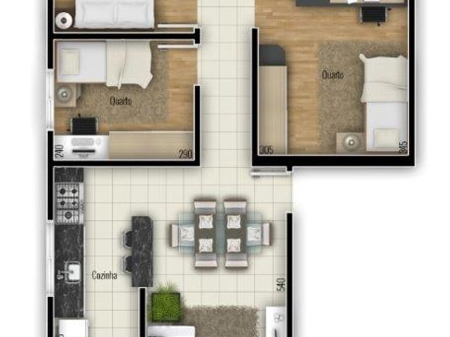 Apartamento com 128m² 3 quartos e 2 banheiros, à venda, no bairro Oficinas em Ponta Grossa