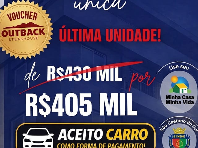 Apartamento com 60m² 2 quartos e 2 banheiros, à venda, no bairro Vila Gerti em São Caetano do Sul
