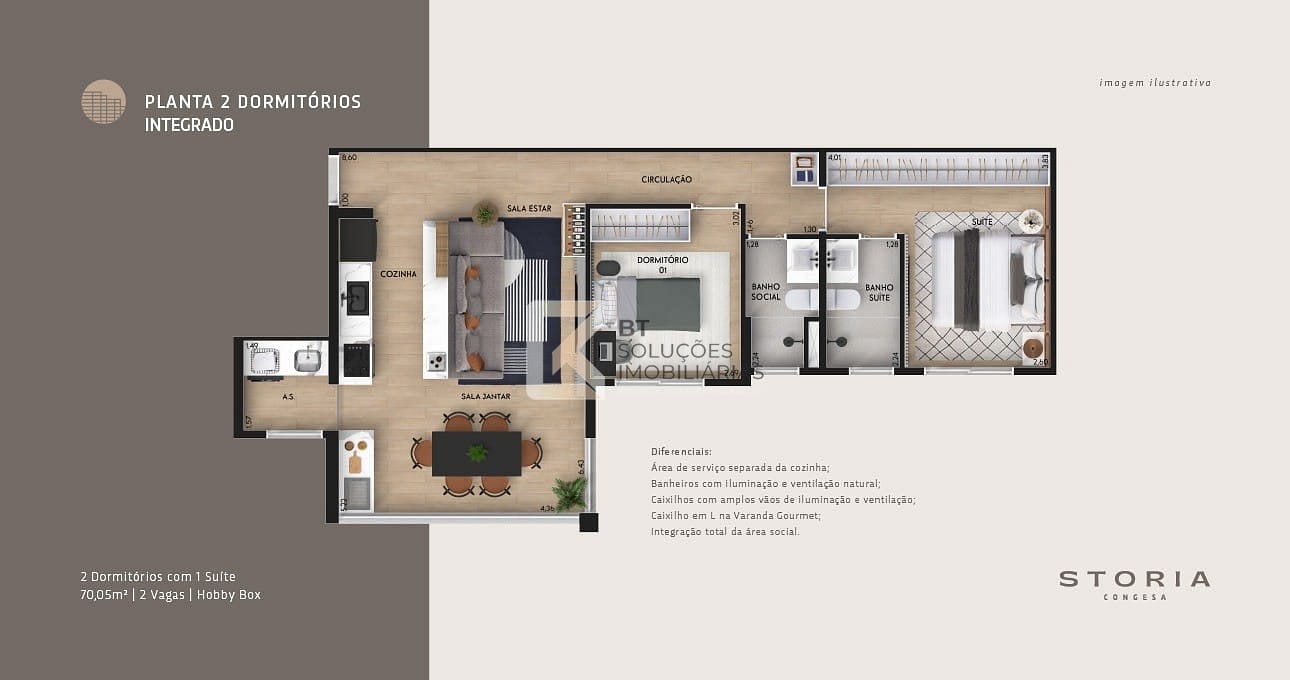 Apartamento, 2 quartos, 70 m² - Foto 34
