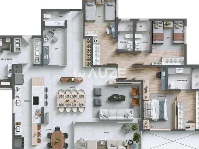 Apartamento com 193m² 3 quartos e 3 banheiros, à venda, no bairro Orleans em Curitiba