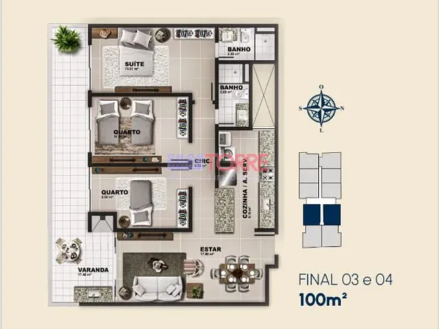 Apartamento 3 quartos e 2 banheiros, à venda, no bairro Nossa Senhora da Vitória em Ilhéus