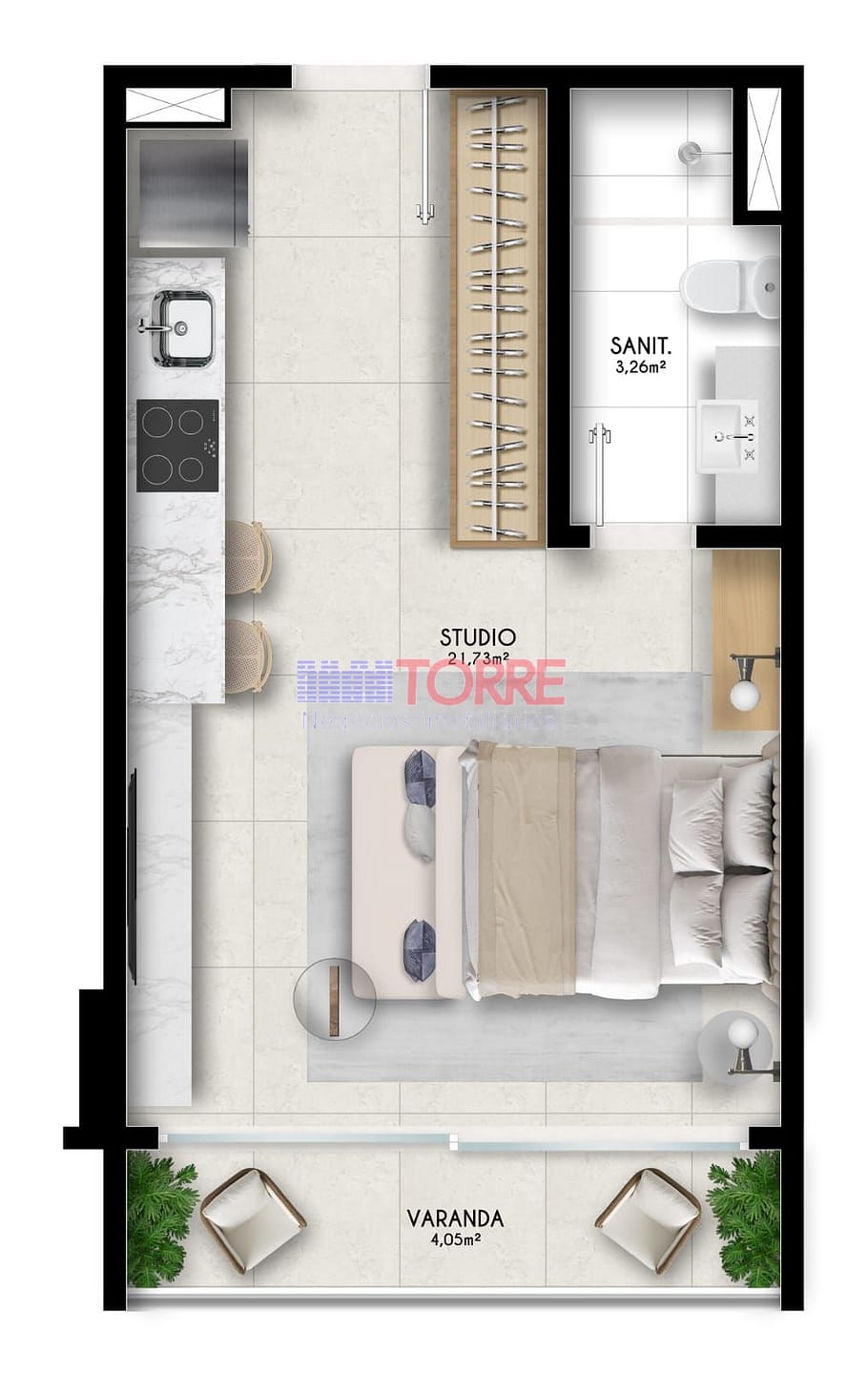 Apartamento, 1 quarto, 34 m² - Foto 2