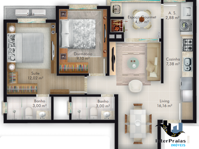 Apartamento à venda, no bairro Monte Alegre em Camboriú