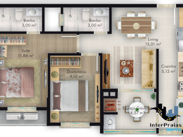 Apartamento à venda, no bairro Monte Alegre em Camboriú