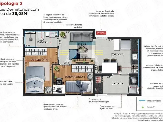 Apartamento 2 quartos e 1 banheiro, à venda, no bairro Guaianases em São Paulo