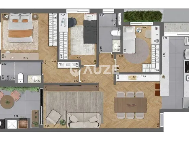 Apartamento com 94m² 3 quartos e 2 banheiros, à venda, no bairro Champagnat em Curitiba