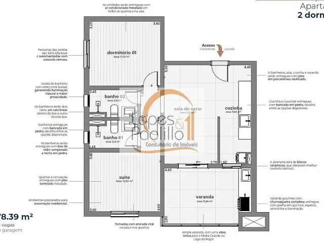 Apartamento com 90m² 2 quartos e 2 banheiros, à venda, no bairro Vila Gardênia em Atibaia