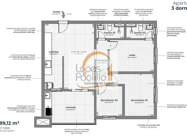 Apartamento com 90m² 2 quartos e 2 banheiros, à venda, no bairro Vila Gardênia em Atibaia
