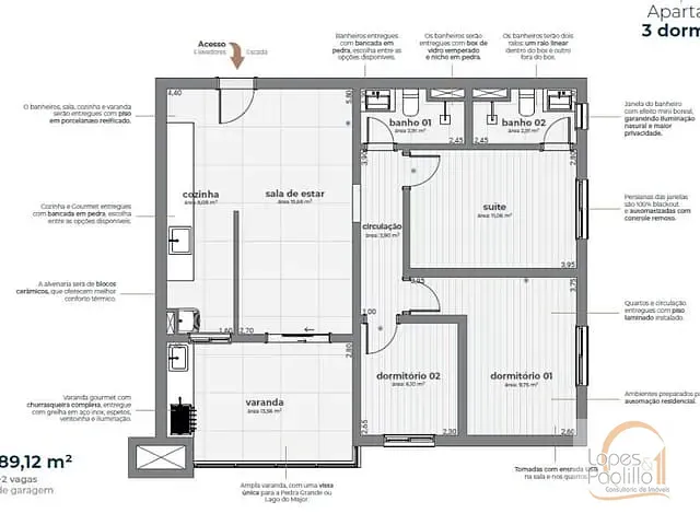Apartamento com 90m² 2 quartos e 2 banheiros, à venda, no bairro Vila Gardênia em Atibaia
