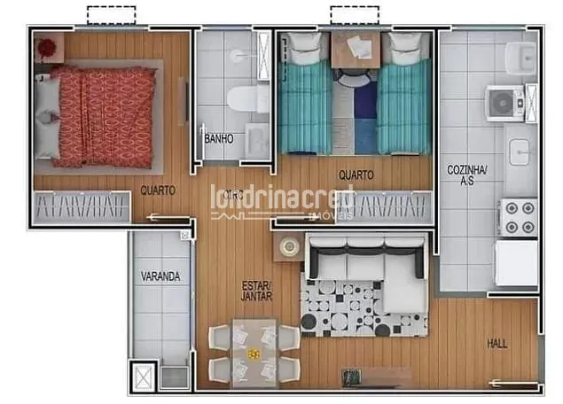Apartamento, 2 quartos, 48 m² - Foto 2