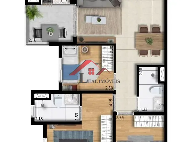 Apartamento com 70m² 3 quartos e 2 banheiros, à venda, no bairro Casa Branca em Santo André