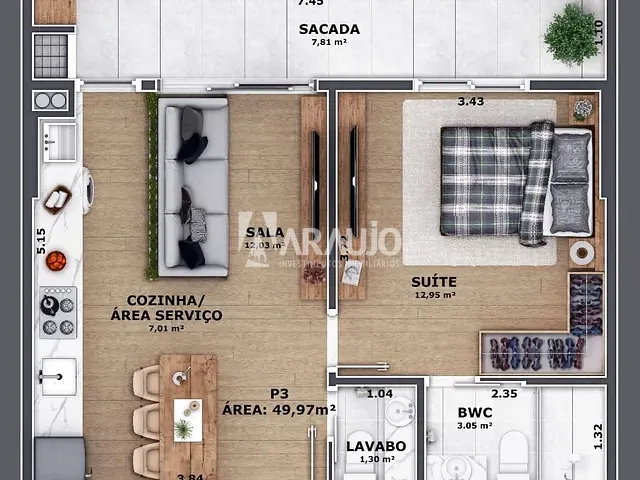 Apartamento com 107m² 1 quarto e 1 banheiro, à venda, no bairro Centro em Itajaí