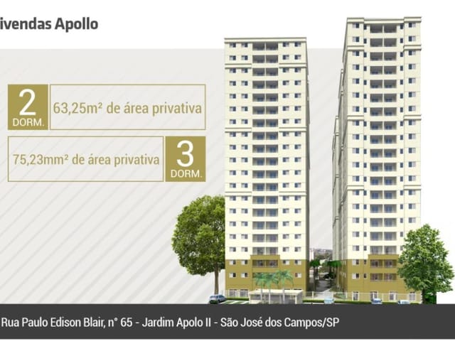 Foto do Apartamento - Apartamento à venda 2 Quartos, 1 Suite, 2 Vagas, 65M², Jardim Apolo, São José dos Campos - SP | Edifício Vivendas do Apollo | RUSSI IMÓVEIS