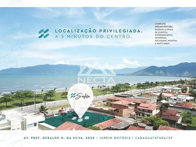 Apartamento com 1800m² 3 quartos e 2 banheiros, à venda, no bairro Indaiá em Caraguatatuba