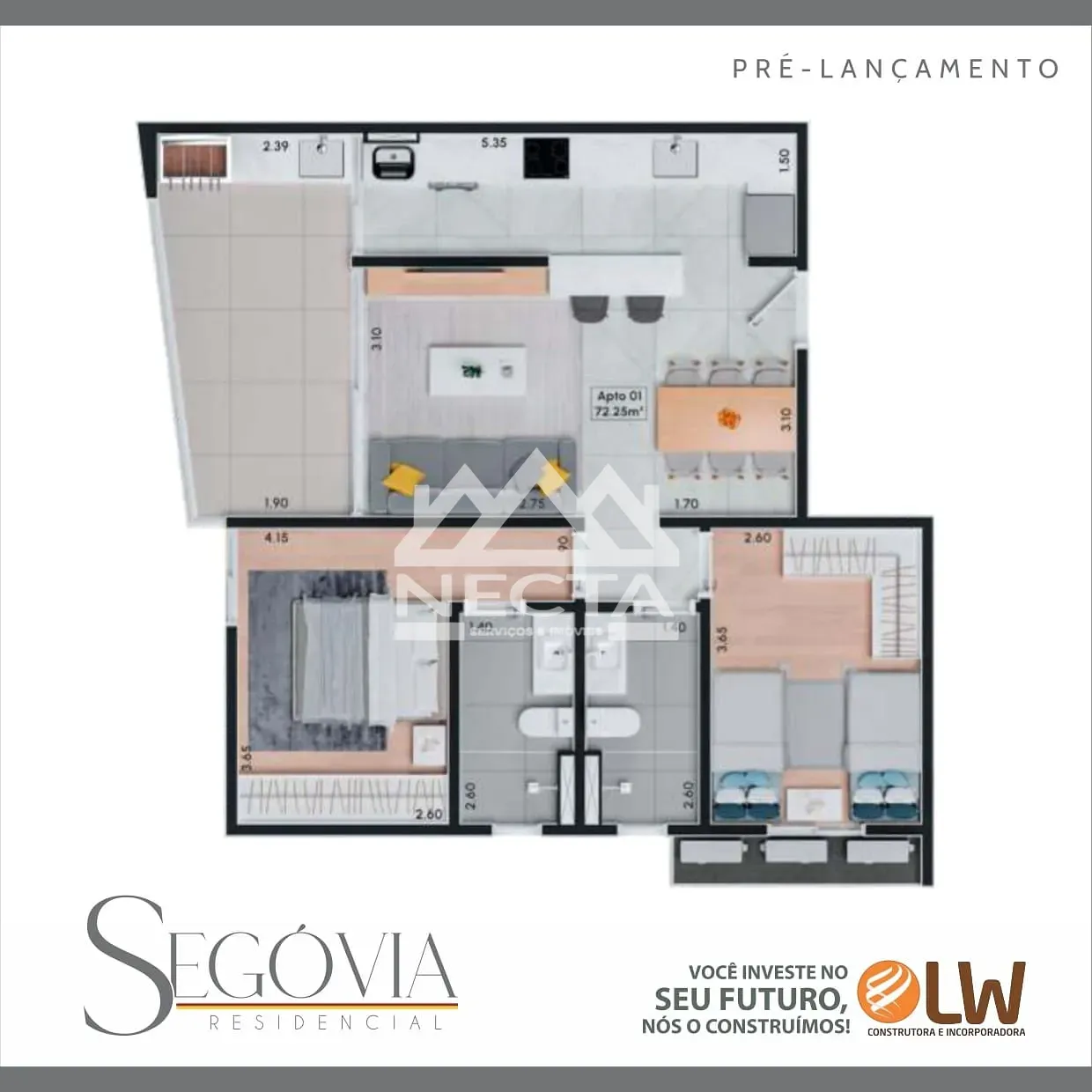 Apartamento, 2 quartos, 74 m² - Foto 3