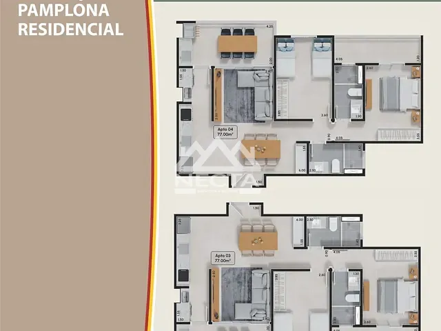 Apartamento com 77m² 2 quartos e 2 banheiros, à venda, no bairro Prainha em Caraguatatuba
