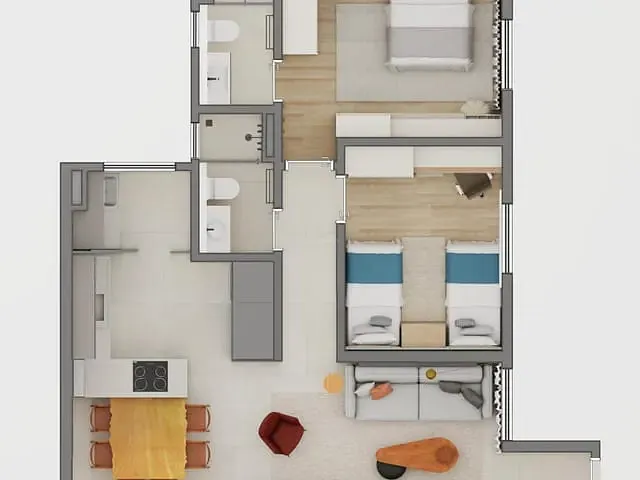 Apartamento 2 quartos e 2 banheiros, à venda, no bairro Barcelona em São Caetano do Sul