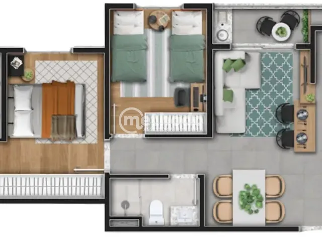 Apartamento com 53m² 2 quartos e 2 banheiros, à venda, no bairro Jardim Nossa Senhora Auxiliadora em Campinas