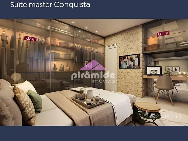 Apartamento com 56m² 2 quartos e 2 banheiros, à venda, no bairro Vila Industrial em São José dos Campos