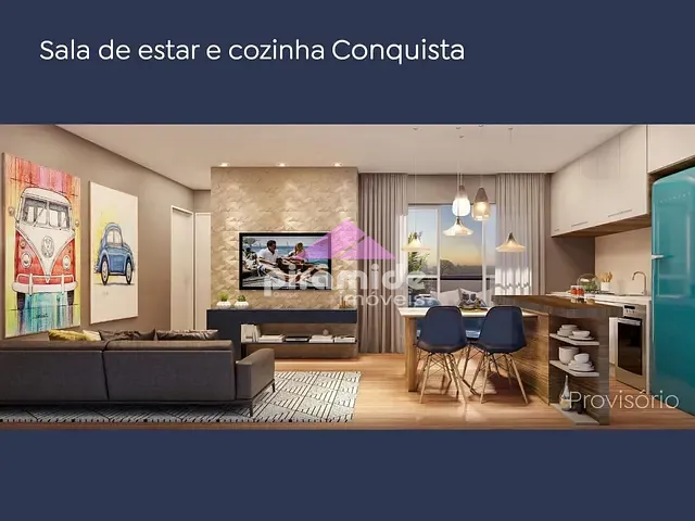 Apartamento com 56m² 2 quartos e 2 banheiros, à venda, no bairro Vila Industrial em São José dos Campos