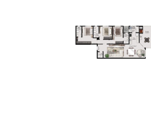 Apartamento com 215m² 3 quartos e 4 banheiros, à venda, no bairro Meia Praia em Itapema