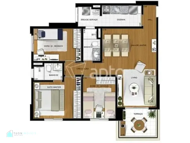 Apartamento com 87m² 1 quarto e 2 banheiros, à venda, no bairro Jardim Esperança em Barueri