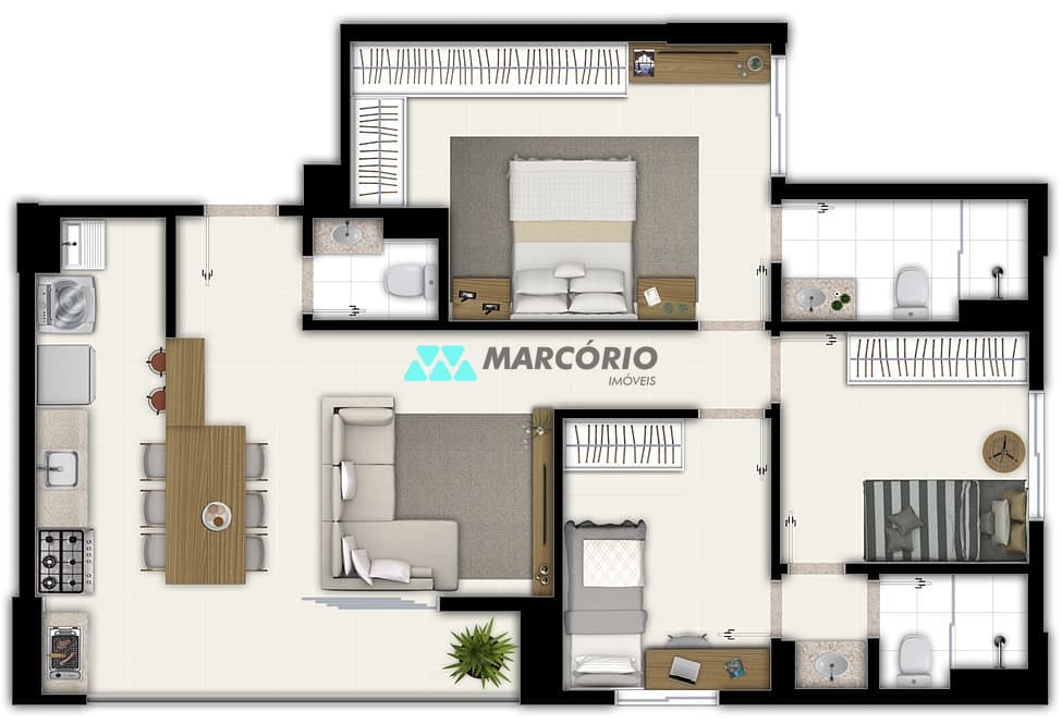 Apartamento à venda com 3 quartos, 68m² - Foto 22