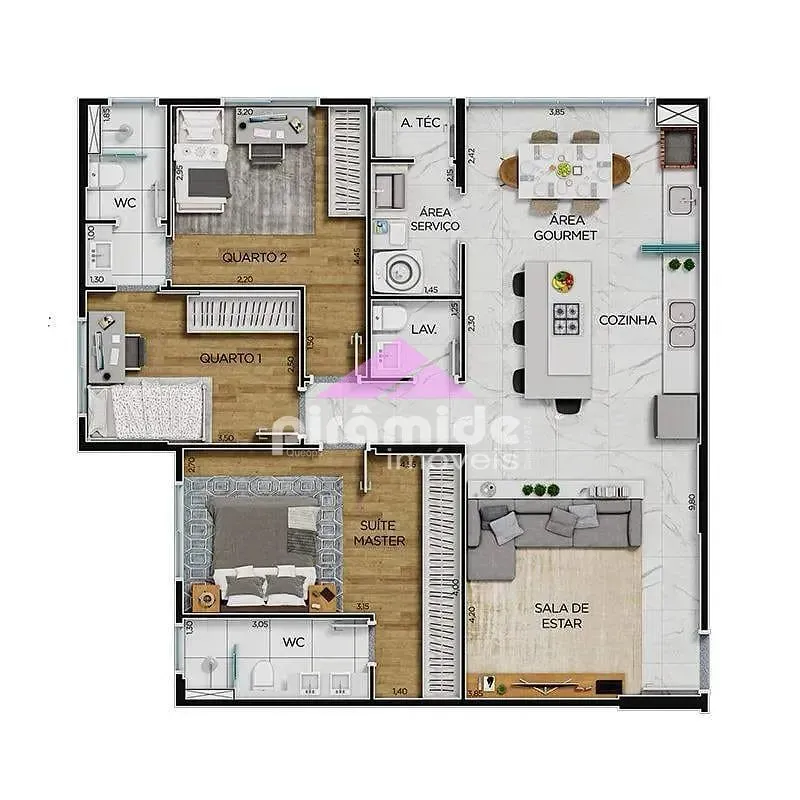Apartamento, 3 quartos, 97 m² - Foto 2
