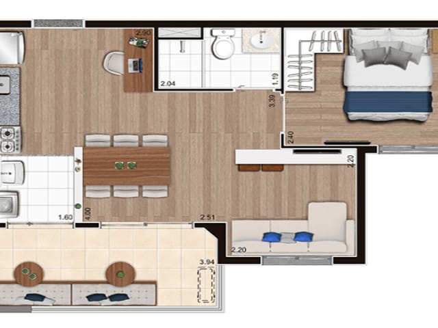 Apartamento com 43m² 1 quarto e 1 banheiro, à venda, no bairro Vila Leopoldina em São Paulo