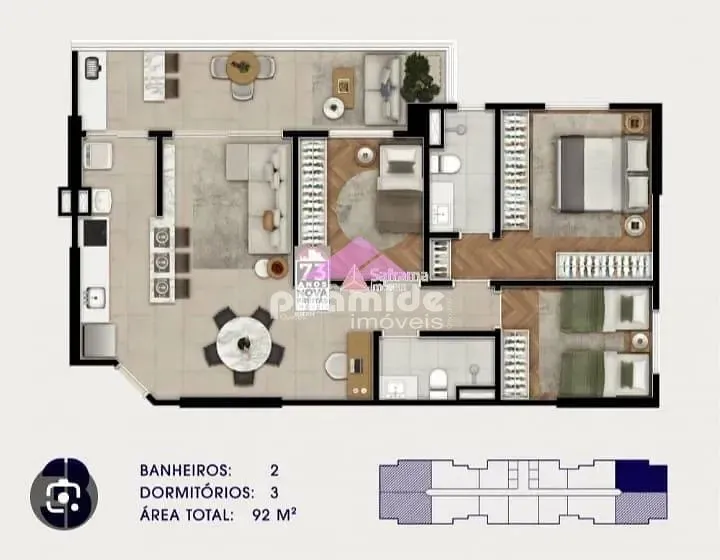 Apartamento, 3 quartos, 92 m² - Foto 14