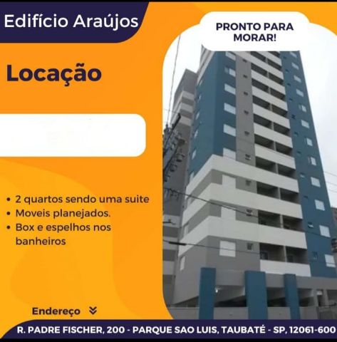Apartamento 2 quartos e 1 banheiro, para alugar, no bairro Parque São Luís em Taubaté